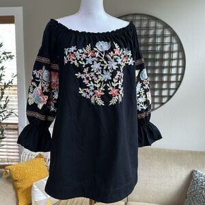 Free People “ Flyer De Jour” Floral Embroidered Mini Dress